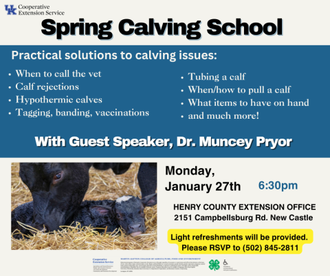 Spring Calving School | Henry County Extension Office